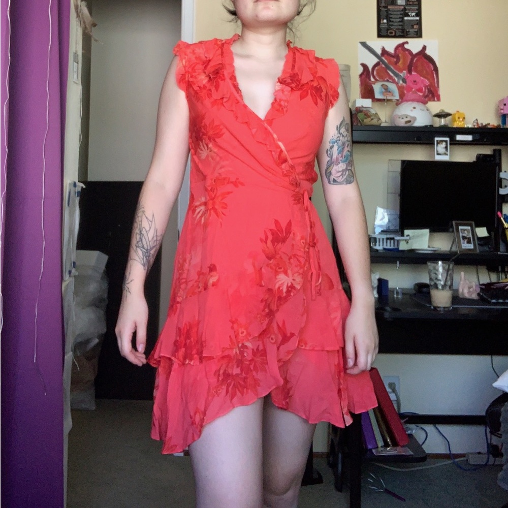 All Saints Ari Nila Coral Dress SS 2022